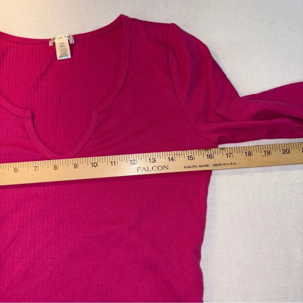 Bozzolo Pink Ribbed Crop Top Large - Picture 4 of 6